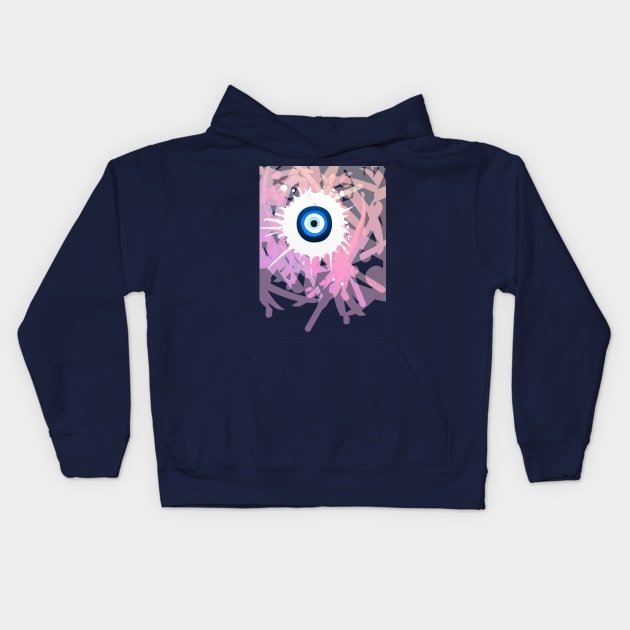 Turkish Evil Eye Bead #2 Kids Hoodie by A4AYN